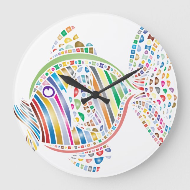 Colorful Fish Wall Clock (Front)