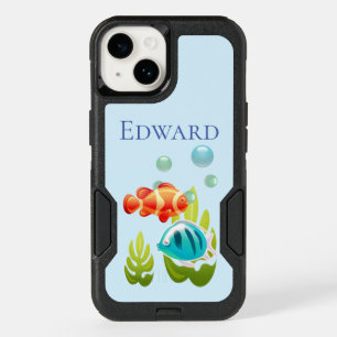 Colorful Fish with Bubbles & Seaweed OtterBox iPhone 14 Case