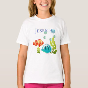 Colorful Fish with Bubbles & Seaweed T-Shirt