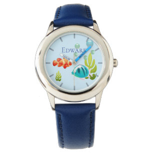 Colorful Fish with Bubbles & Seaweed Watch