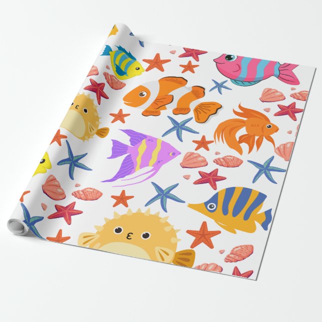 Colorful Fish  Wrapping Paper (Unrolled)