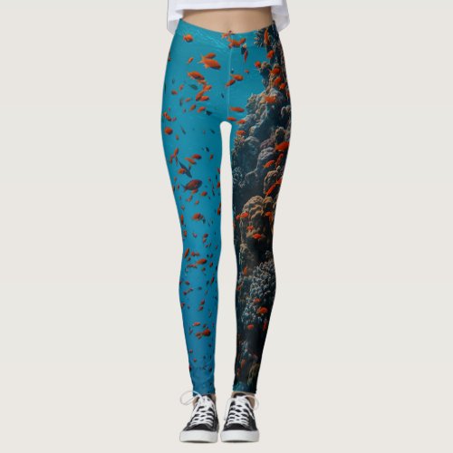 Colorful Fishes And Reefs Leggings