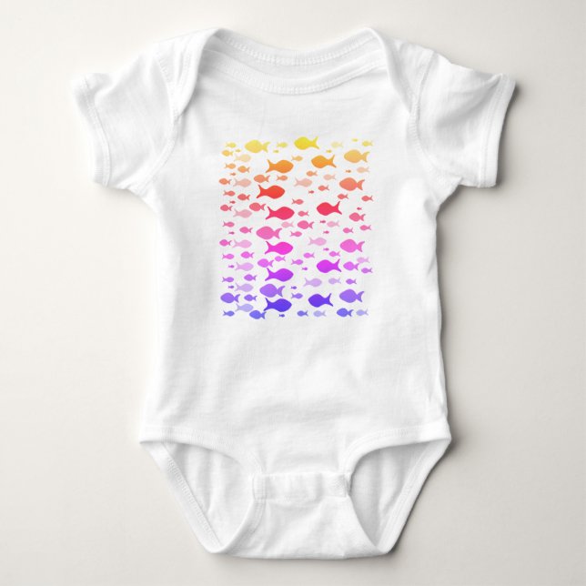 Colorful Fishes Baby Jersey Bodysuit (Front)