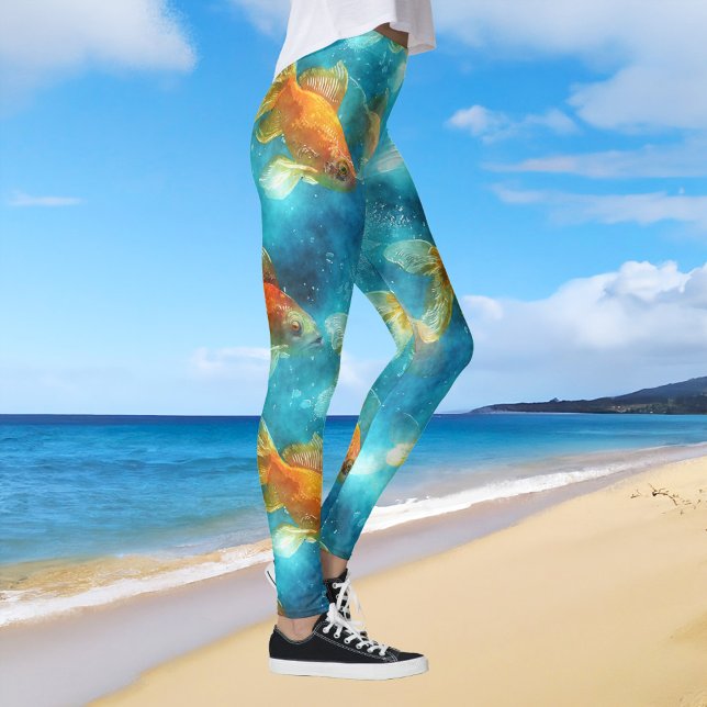 Colorful Fishes Underwater Fantasy Beach Leggings (Creator Uploaded)