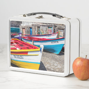 Colorful Fishing Boats, Cape Verde Metal Lunch Box