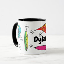 Colorful Fishing Lures Name Coffee Mug