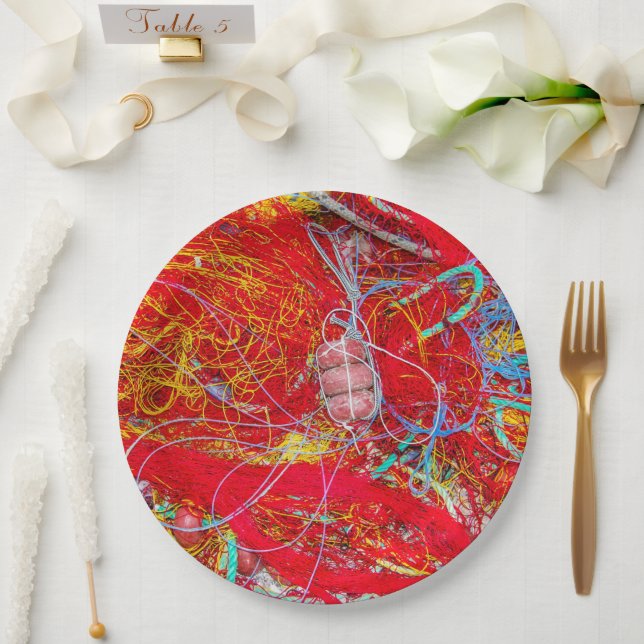 Colorful fishing nets paper plates (Wedding)