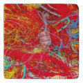 Colorful fishing nets trivet | Zazzle