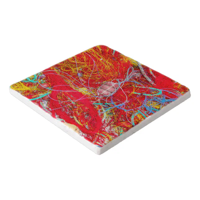Colorful fishing nets trivet | Zazzle