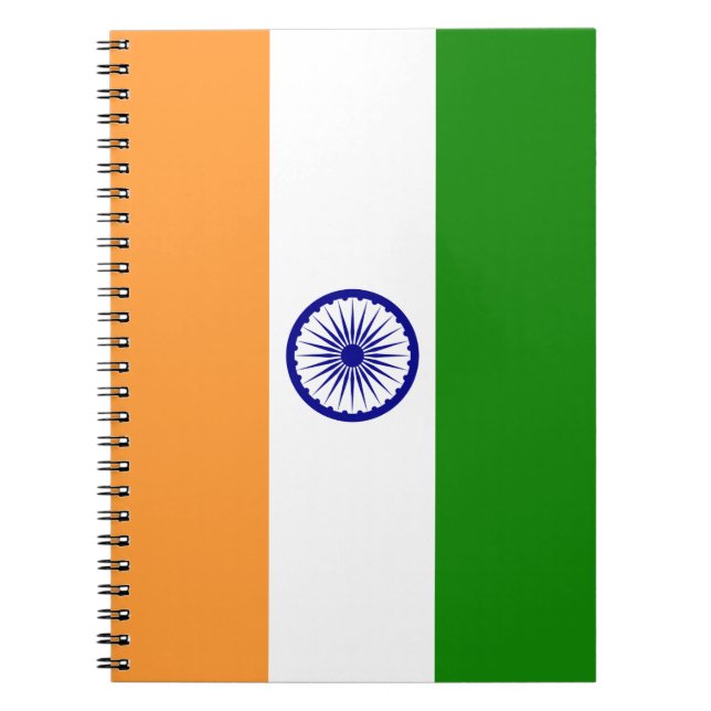 Colorful Flag of India Notebook (Front)