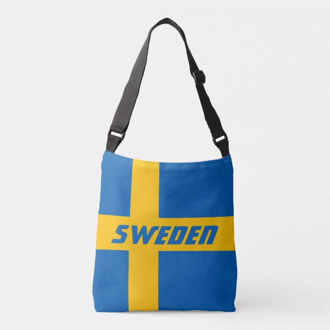 Colorful Flag of Sweden Crossbody Bag (Front)
