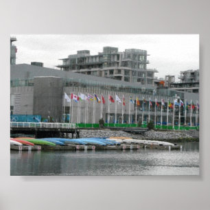 Colorful Flags and Canoes Poster