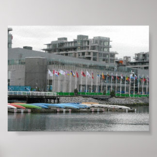 Colorful Flags and Canoes Poster
