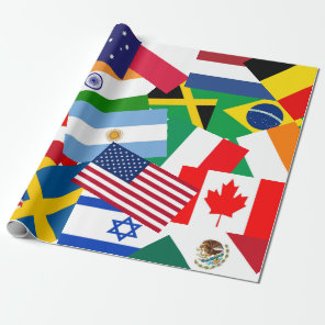 Colorful Flags Around the World Gift Wrapping Paper
