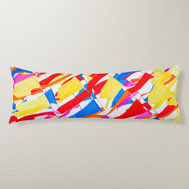 Colorful flags body pillow (Front)