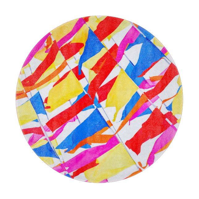 Colorful flags cutting board (Front)