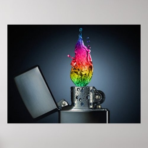 Colorful Flame Poster