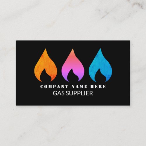 Colorful Flames Gas Engineer  Supplier Business Card