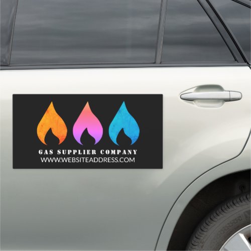 Colorful Flames Gas Engineer  Supplier Car Magnet