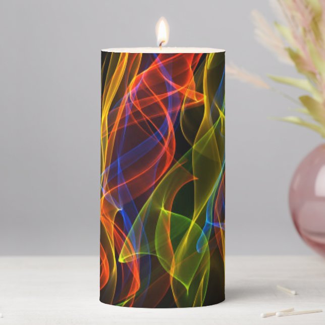 Colorful Flames  Pillar Candle (In Situ)