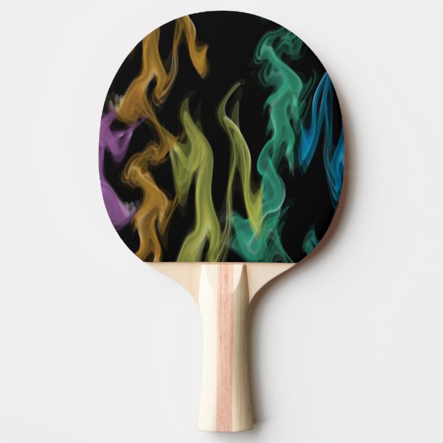 Colorful Flames Ping Pong Paddle (Front)