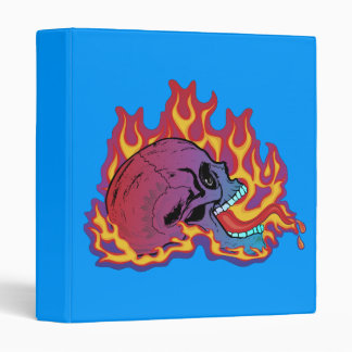 Colorful Flaming Skull Binder