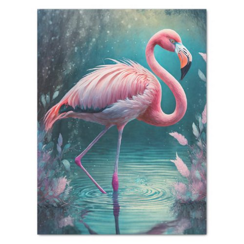Colorful Flamingo Ephemera Decoupage Tissue Paper