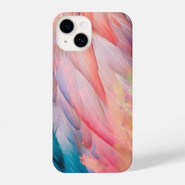 Colorful Flamingo Feathers iPhone Case (Back)