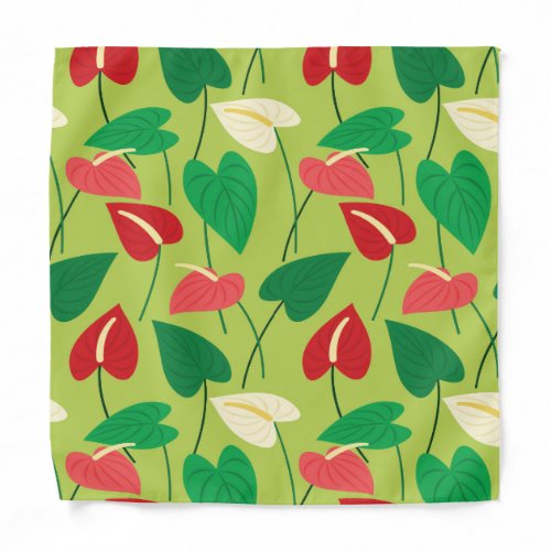 Colorful flamingo flowers pattern bandana