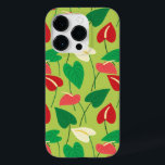 Colorful flamingo flowers pattern Case-Mate iPhone 14 pro case<br><div class="desc">Red,  green,  and white flamingo flowers pattern.</div>