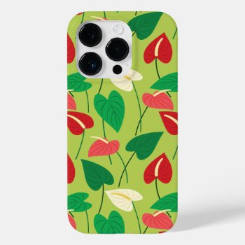 Colorful Flamingo Flowers Pattern Case-mate Iphone 14 Pro Case by artOnWear at Zazzle