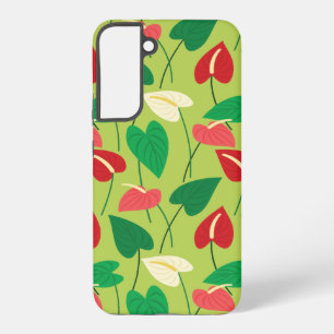 Colorful flamingo flowers pattern samsung galaxy s22+ case