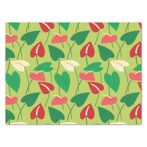 Colorful flamingo flowers pattern tissue paper