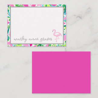 Colorful Flamingo Personalized Note Cards
