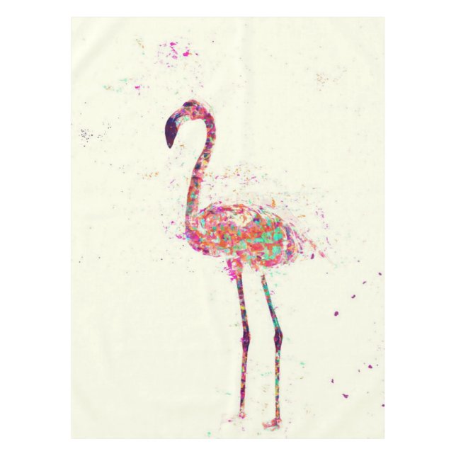 Colorful Flamingo Print Art Gift Lover Tablecloth (Front)
