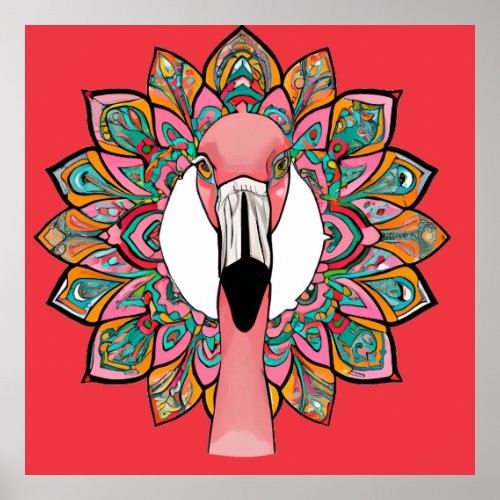Colorful Flamingo Unique Interesting Poster