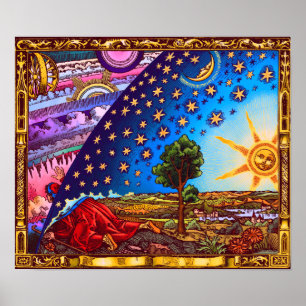 Colorful Flammarion Dome Poster (with border)