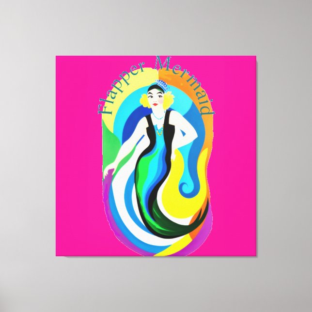 Colorful Flapper Mermaid Thunder_Cove Canvas Print (Front)
