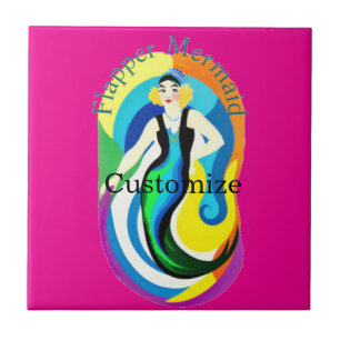 Colorful Flapper Mermaid Thunder_Cove Ceramic Tile