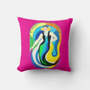 Colorful Flapper Mermaid Thunder_Cove Throw Pillow