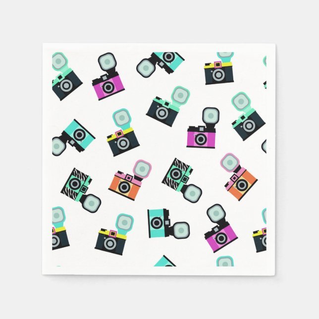 Colorful Flash Camera Paper Napkins (Front)