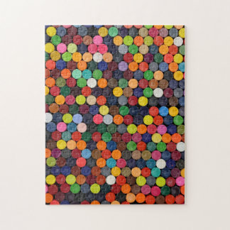 Colorful flat end of crayons abstract jigsaw puzzle