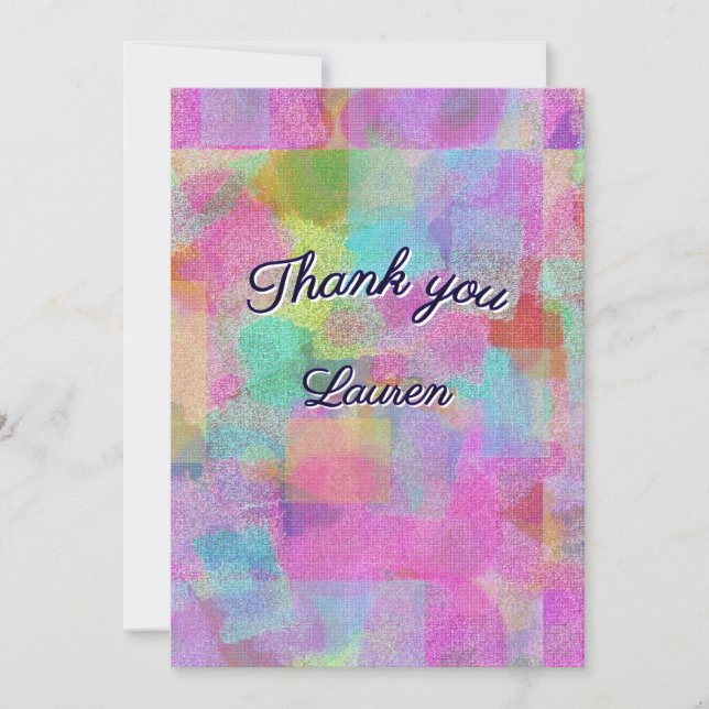 Colorful Flat Thank You Card (Front)