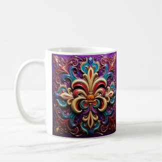 Colorful Fleur de lis coffee mug