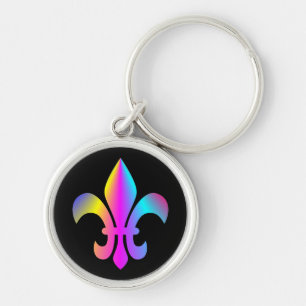 Colorful Fleur de Lis Keychain