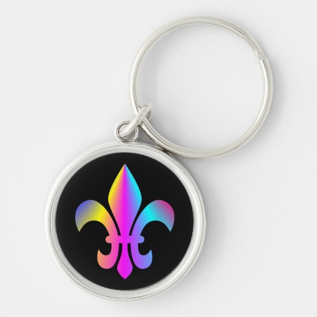 Colorful Fleur de Lis Keychain (Front)