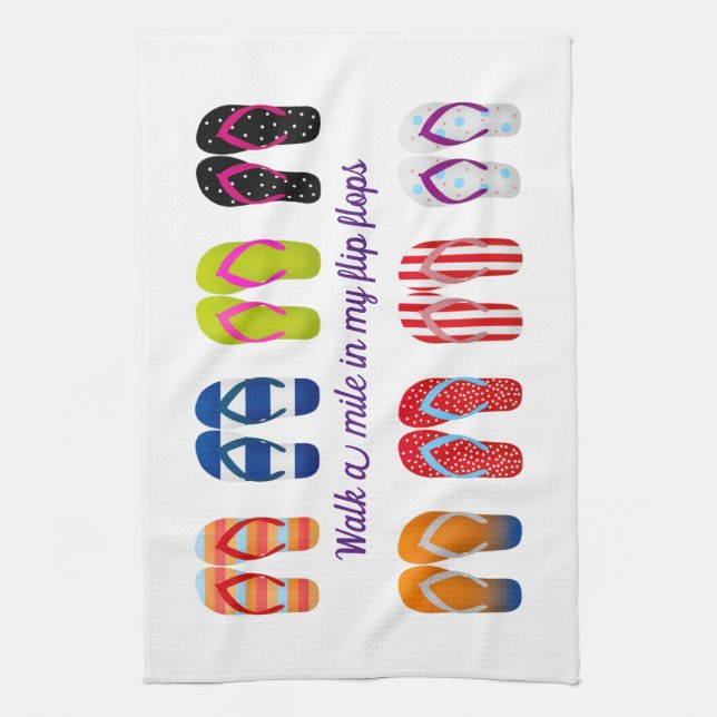 Colorful Flip Flop Design Kitchen Towel (Vertical)