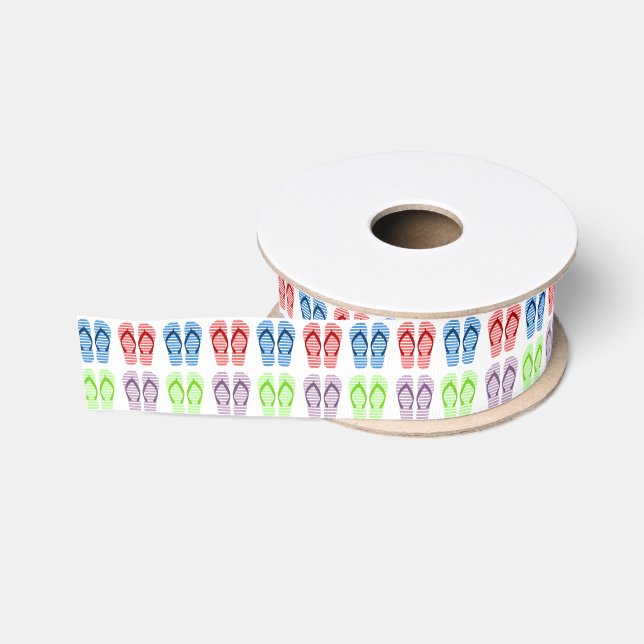 Colorful Flip Flop Pattern Ribbon (Spool)