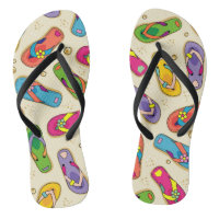 Colorful flip flop printed sandals