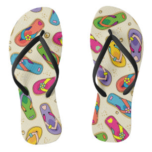 Colorful flip flop printed sandals